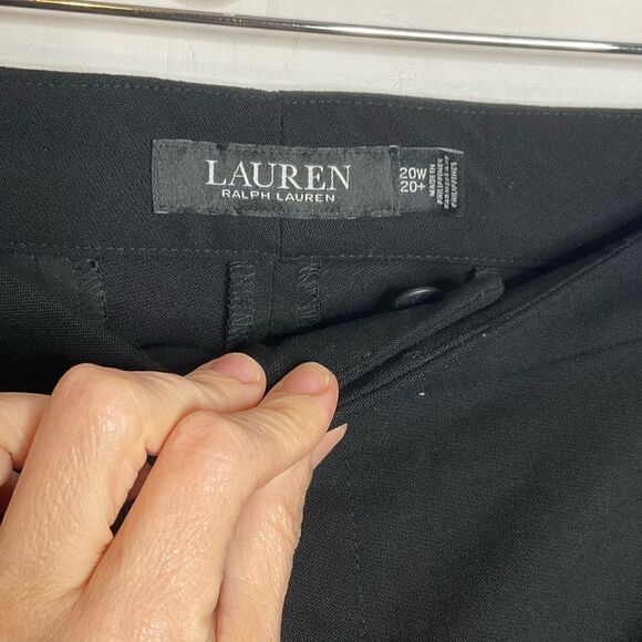 NWT Lauren Ralph Lauren Polo Black Side Stripe Straight Leg Slacks Size 22W - Picture 4 of 8